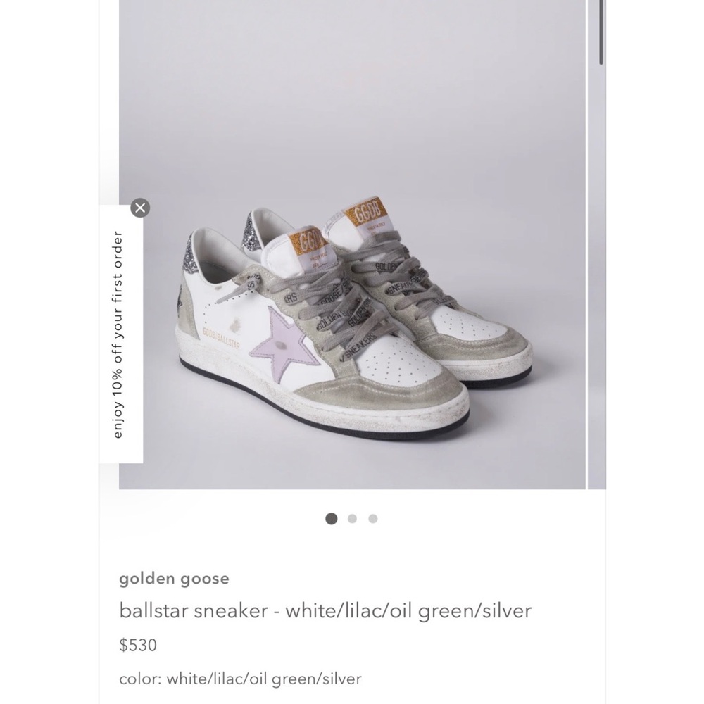 Golden Goose Ballstar Sneakers white/lilac glitter. 100% authentic EU38 worn 2X - Picture 11 of 11